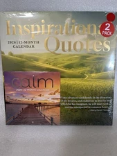 2026 Inspirational Quotes & Calm Wall Calendar 2-Pack 12 Months See Description