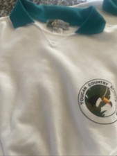 Two White Cotton Terry Sweatshirts One Medium and One Small