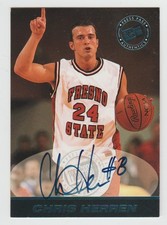 CHRIS HERREN Fresno St 1999 Press Pass SE Autograph BLUE SP RC ON CARD AUTO /500