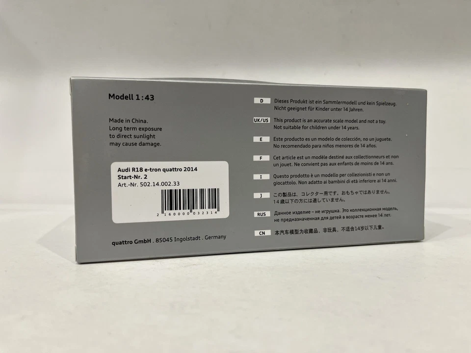 1/43 - 2014 AUDI R18 e-tron QUATTRO #2 - WINNER LE MANS - NEW - SPARK/DEALER - Imagen 3 de 3