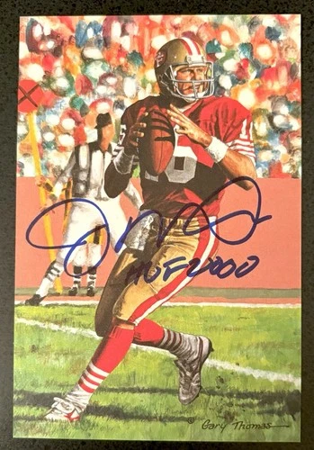 Joe Montana Signed/Inscr 2000 GLAC/Goal Line Art Card 49ers W/Player Hologram