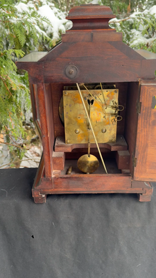 Antique 1906 Junghans FANCY Walnut Bracket Mantle Chime Clock RUNS
