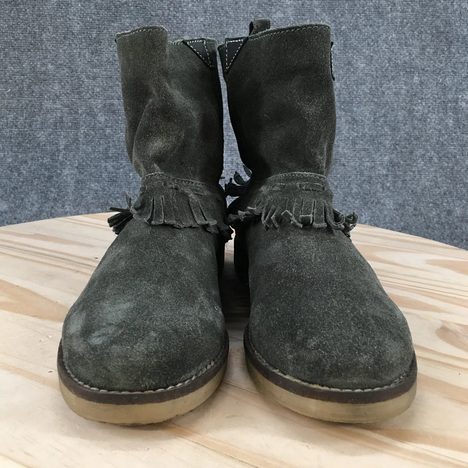 Coolway Botas Mujer 9 Flecos Informales Tirar al Tobillo Botas de Invierno Gris Gamuza Foto 4 de 4