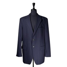 Chaps Ralph Lauren Mens 42R Navy Blue Wool Blazer Sport Coat Vintage Jacket