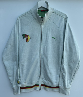 Puma Africa Trainingsjacke Herren Medium Grün Rasta Flagge Full Zip Retro Top
