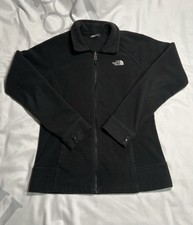The North Face Fleece Jacket Women's Medium Black Full Zip Sweater Snap Cuffs