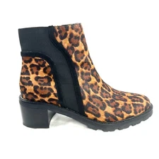 Crown Vintage Maiy Women Size 6 Cheetah Cowhair Ankle Boot Elastic Inserts
