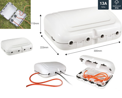 Wetterfest Outdoor Gehäuse 4-Gang 2m Verlängerung Power Lead Stecker Box Quecksilber