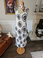 MASAI ~ Women's ~ Size L ~ Geometric Spiral ~ Long Dress ~ Crinkle ~100% Viscose
