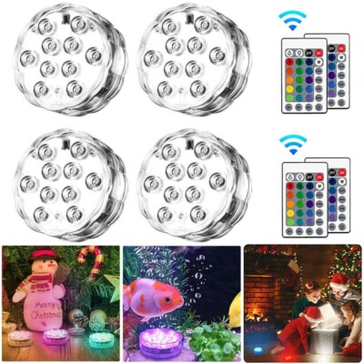 4X Schrankleuchten LED mit Fernbedienung Kabinett Beleuchtung Unterwasser Licht