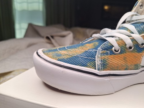 Vans Shoes Sk8 Hi Comfy Cush In Bloom Tie Dye Blue Yellow sz 7.5 - Picture 12 of 21