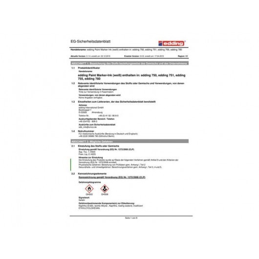 Marcatore a vernice edding 751 punta conica 1-2 mm bianco E-751 049