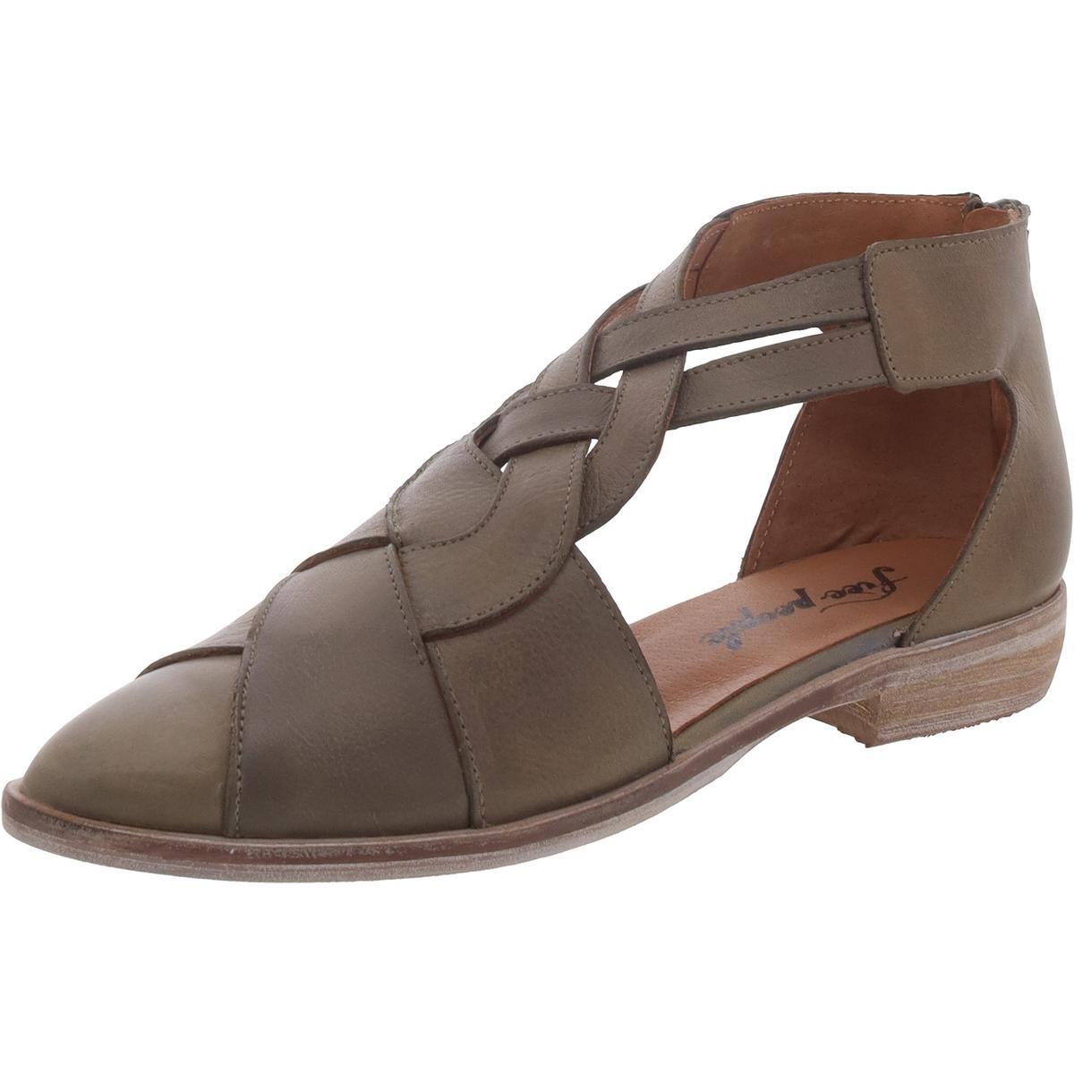 Женский ремешок на щиколотке Free People Womens Wanderlust на плоской подошве темно-серого цвета 36 Medium (B,M) BHFO 8776