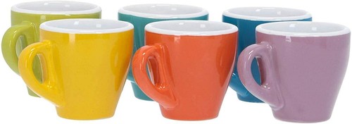 6 Pezzi Tazzine Da Caffe' in Ceramica Colorati - Foto 3 di 3
