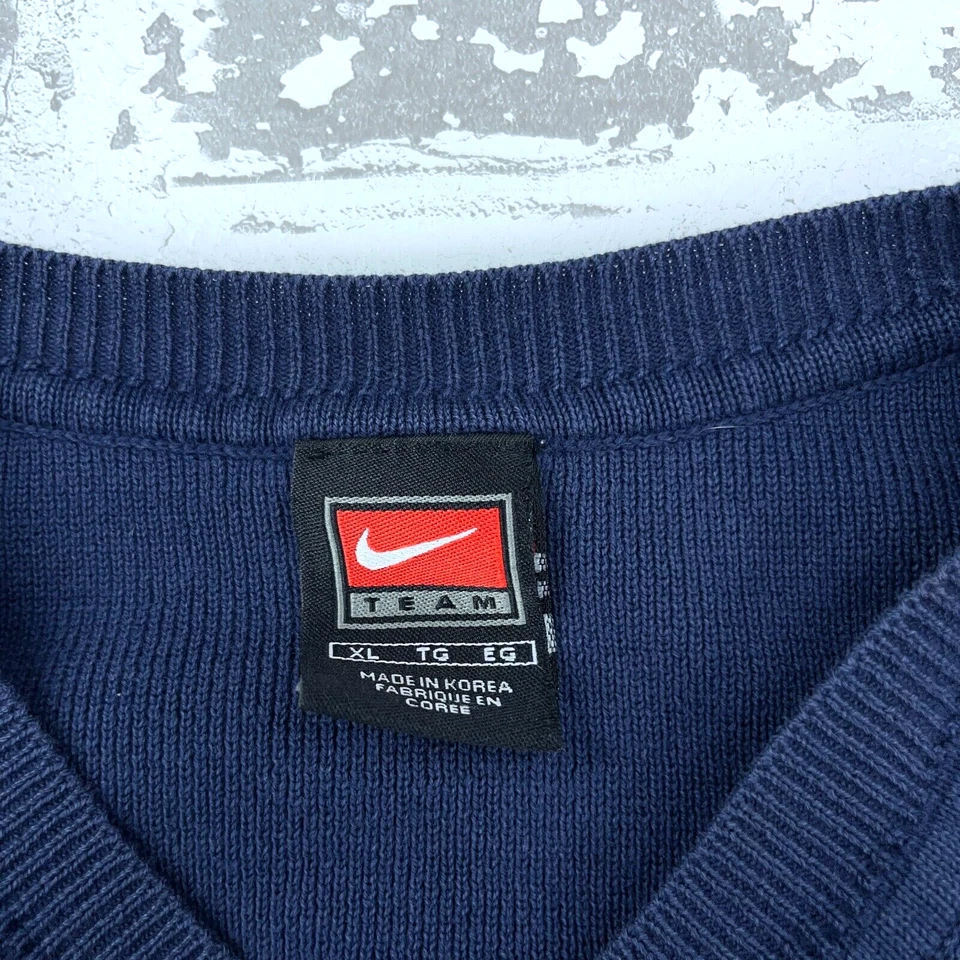 Vintage Syracuse Orange Sweater Vest Men XL Blue Nike Y2K 2000s V Neck Knit * - Image 4 of 4