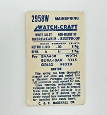 NOS Watch-Craft Mainspring 2958W C&E Marshall CO.