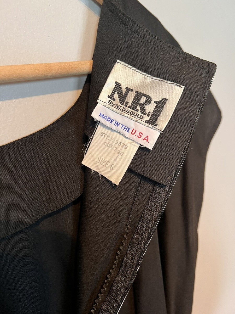 Vintage NR1 by Ned Gould black tie back indie cutout dress 6 Made in the USA View 4