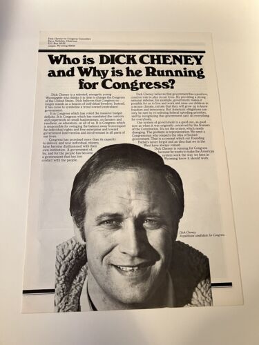 Seltene 1978 Dick Cheney for Congress Broschüre - Bild 1 von 3