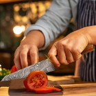 Damascus Steel Chef's Knife, Kitchen Knife Wood Handle, Best Gift For Her — photo 3