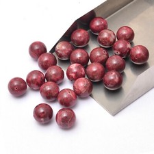 Natural Rare Pink Thulite Gemstone 12mm Smooth Round Loose Jewelry Making Beads