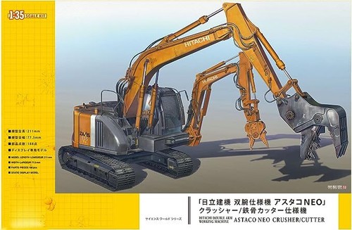 Hasegawa 1/35 Hitachi Twin Arm Type ASTACO NEO Frantoio/Taglierina telaio in ... - Foto 6 di 7