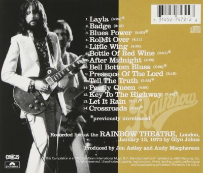 ERIC CLAPTON RAINBOW CONCERT Live CD | eBay