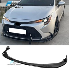 Fit 20-24 Toyota Corolla L LE XLE Hybrid LE Gloss Black Front Bumper Lip Spoiler