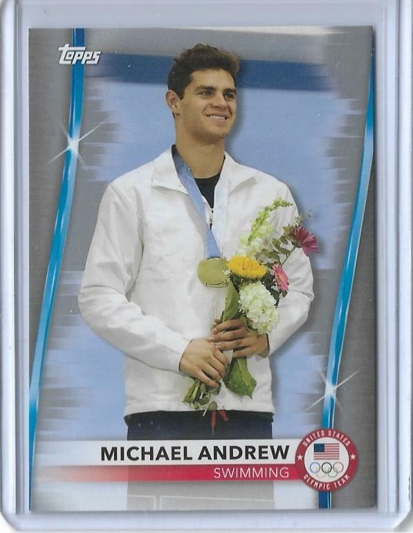 2020 TOPPS OLYMPICS MICHAEL ANDREW SILVER ROOKIE CARD 25 ~ USA SWIMMING 2021 QTY
