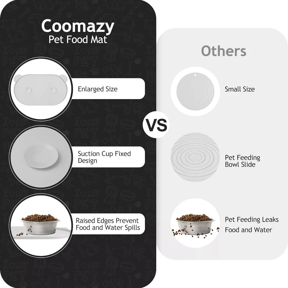 Coomazy狗粮垫带吸盘防水防滑硅胶猫/狗 — 第 4/4 张图片