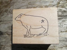 Cow folk art drawing from grandma hutchinsons art rubber stamp T-2 
