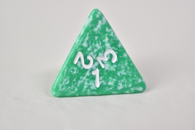 Koplow Games OOP Two Toned Green D4 Polyhedral RPG TTRPG
