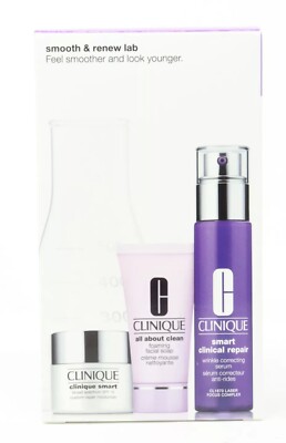 Clinique Smooth & Renew Lab 3-Pcs Skin Care Set ~ New  