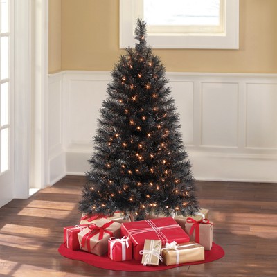 Artificial Christmas Tree Xmas Spruce Black Pine Decor Pre Lit 4