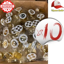 Lot of 10x BURN/POISON Markers Official Pokemon TCG Coins (GOLD METAL)