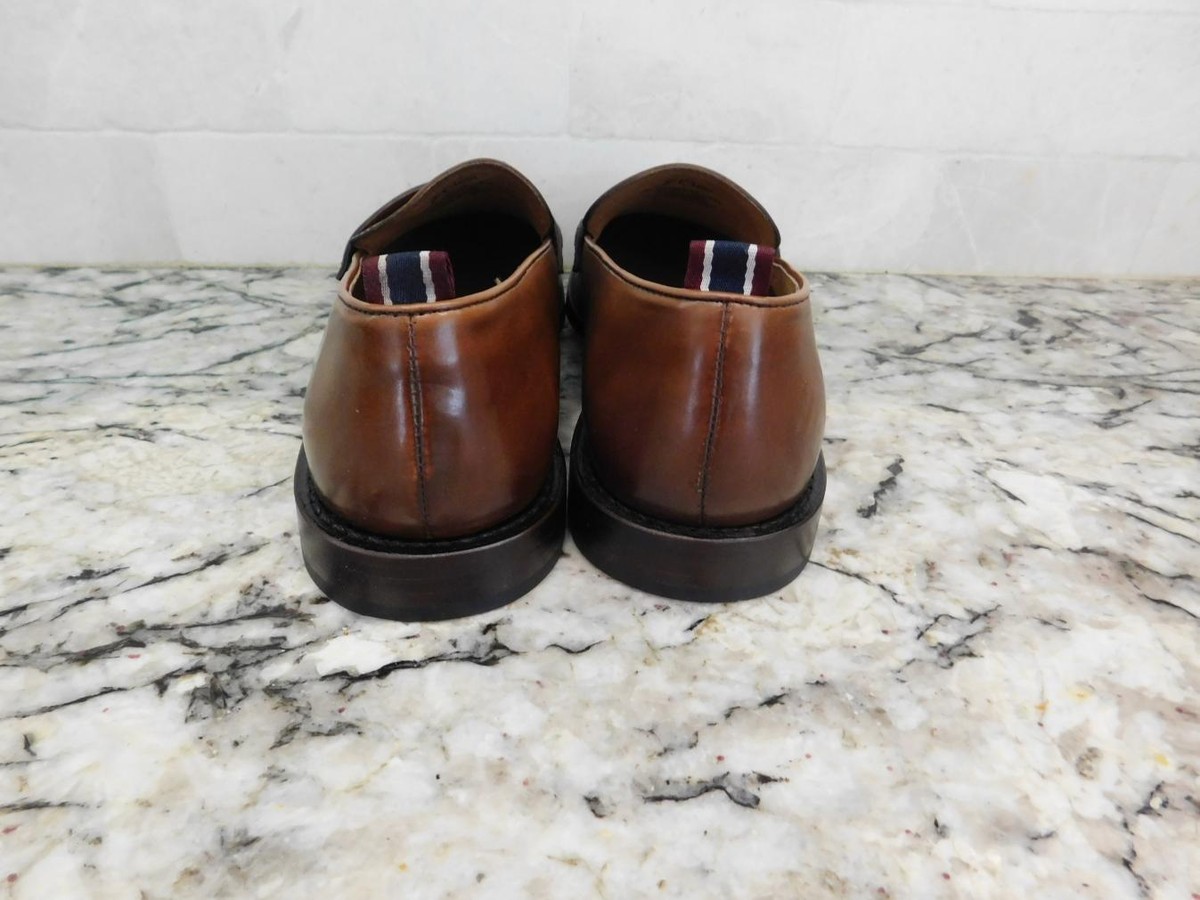 J.Crew $248 Oar Stripe penny loafers Italian leather Mens 