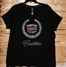 Cadillac rhinestone bling shirt or tank XS S M L XL XXL 1X 2X 3X 4X 5X