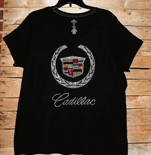 Cadillac rhinestone bling shirt or tank  XS S M L XL XXL 1X 2X 3X 4X 5X