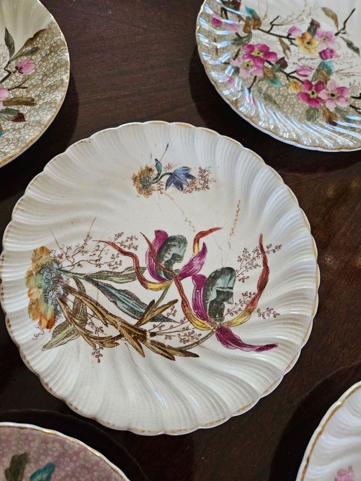 Old Antique Set PLATES Royal Bonn Franz Mehlem JAPANESE CHERRY BLOSSOMS ...