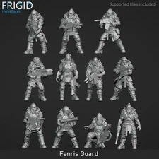 Wolf Guard Of Fenris X12 28mm Sci-fi Miniatures By Frigid