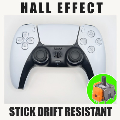 PS5 DualSense Controller Hall Effect Sticks Anti Stick Drift - White
