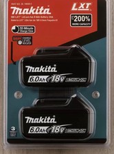 Genuine 2 Pack Makita BL1860B-2 18V LXT Lithium‑Ion 6.0Ah Battery USA-Ship