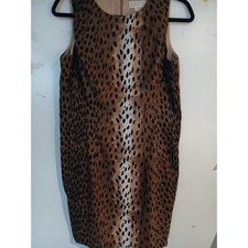 MICHAEL KORS Leopard Print Sleeveless Sheath Dress Size 10