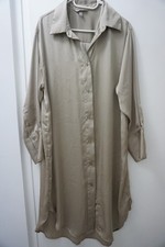 H&M Satin Bluse Tunika Kleid  / Glanz Beige Gr L gut erhalten