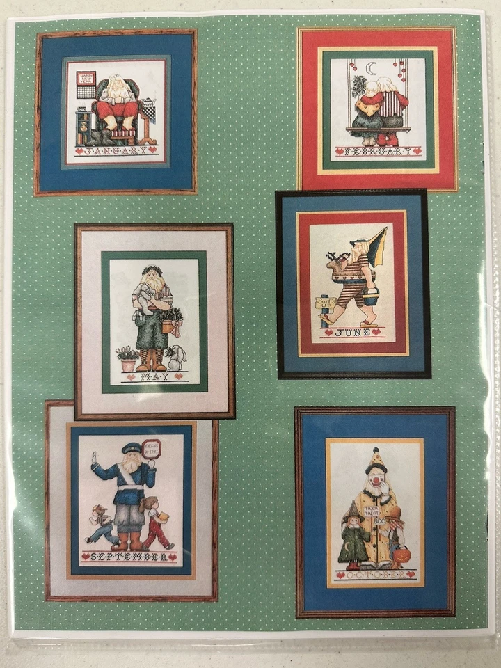 Stitchery Leaflet Vtg Alma Lynne Design Cross Stitch SANTA FOR ALL SEASONS - Image 2 of 2