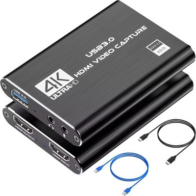 4K HDMI Capture Card for Streaming, Full HD 1080P 60FPS USB 3.0 Cam Link Game...
