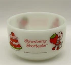 Vintage 1980 Anchor Hocking Fire King Bowl Strawberry Shortcake Milk Glass Bowl