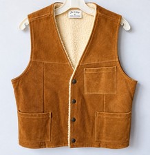 VTG Jookay Leather Vest Men's M Sherpa Lined Suede Western Ranch Cowboy Size 38