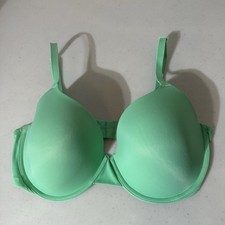 Victoria  s Secret Pink Wear Everywhere Lightly Lined T Shirt Bra 36DD Green Pink