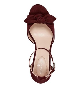 Women's Andora Bow Kitten Heel Sandals Cranberry 6.5
