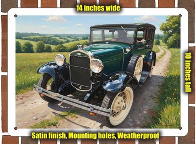 Metal Sign - 1931 Ford Model A 8 Oil Painting - 14x10